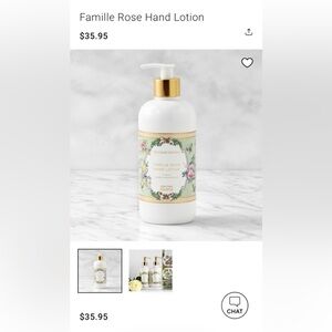 Williams Sonoma Famille Rose Hand lotion